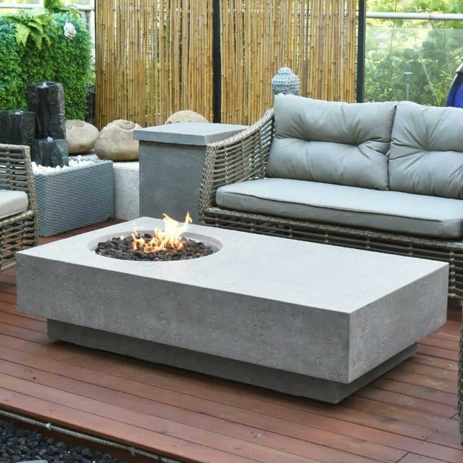 gas powered fire pit table